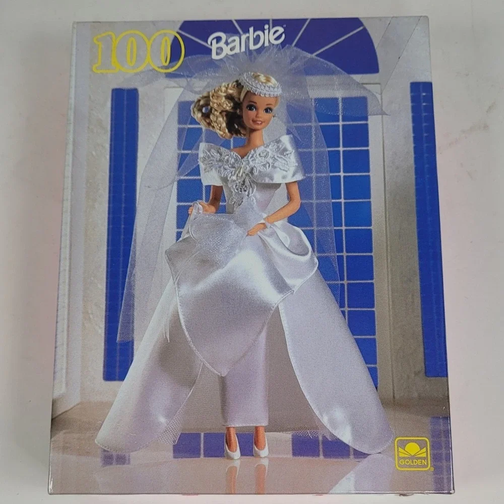 Vintage Barbie 100 Piece Puzzle Golden Bridal Wedding Gown Doll 4096A-3 RARE